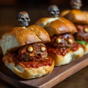 Zombie Meatball Sliders